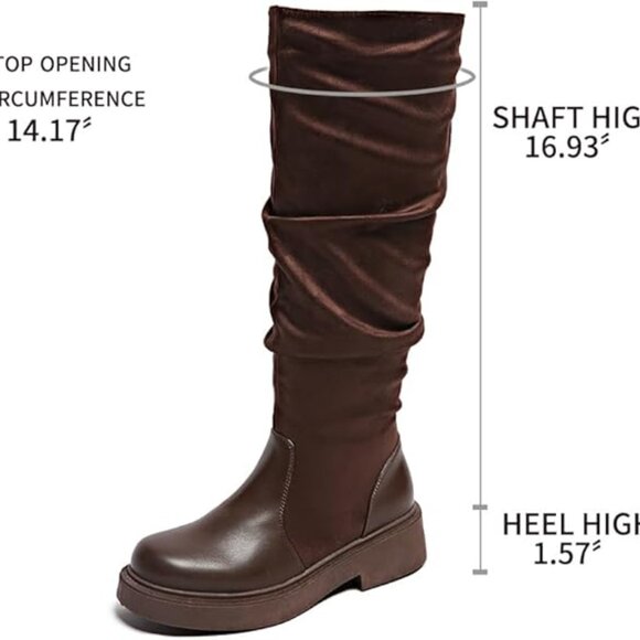 17 - NIB Chunky Heel Riding Boots - Picture 5 of 6